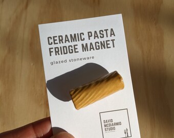Rigatoni Ceramic Pasta Fridge Magnet | Fridge Magnet | Ceramic Sculpture | Kitchen | Pasta Shapes | Pasta Lovers | Handmade Ceramics