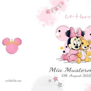 U-Heft Uhefthülle Impfpass Reisepass Impfpasshülle Hülle Untersuchungsheft Umschlag Babygeschenk Neugeborenes Kind Geschenk personalisiert Bild 2