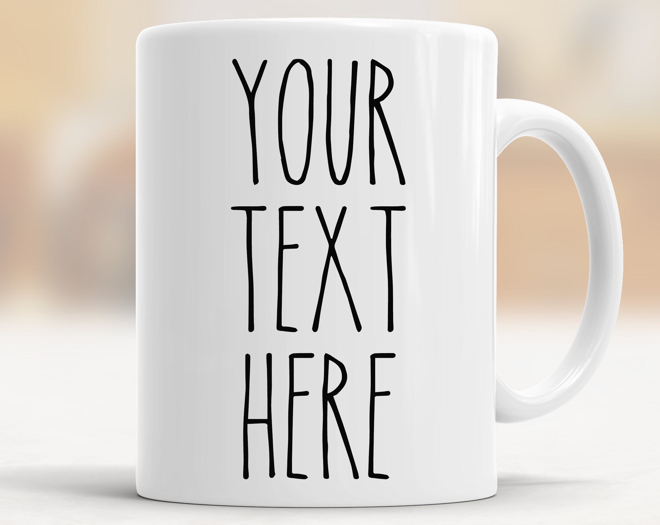 Custom Text Mug Rae Dunn Inspired Etsy