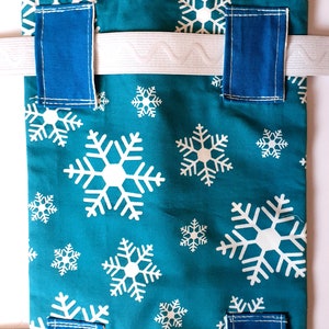 Couvre-sac de jambe pour cathéter. Flocons de neige.