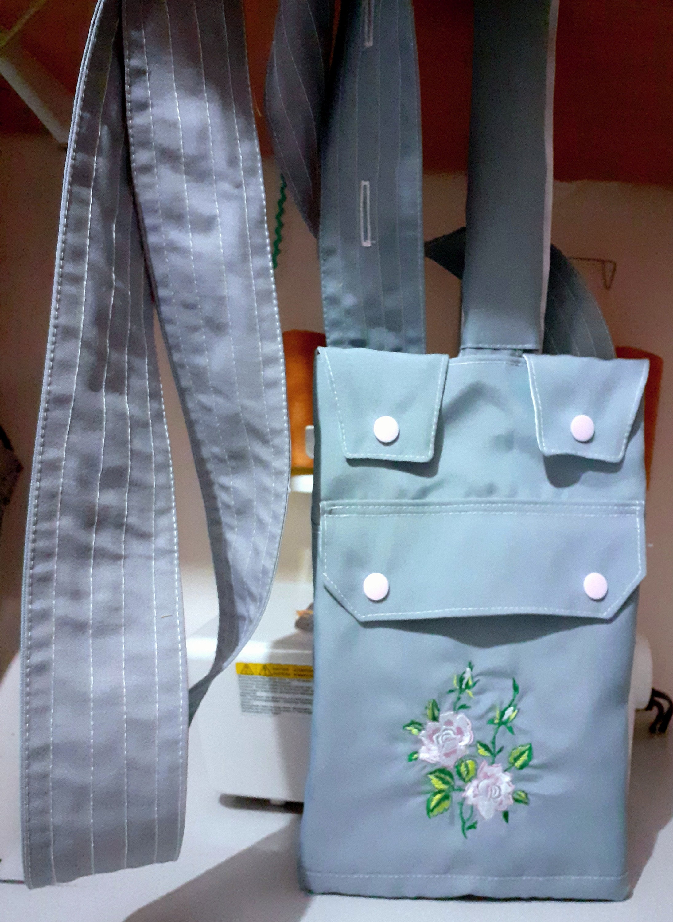 Catheter Leg Bag Cover With Embroidery Variations. Grey. Etsy UK