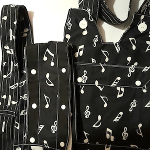 Musique. Housse de sac de nuit pour cathéter avec une poche et une poignée ou des accessoires.