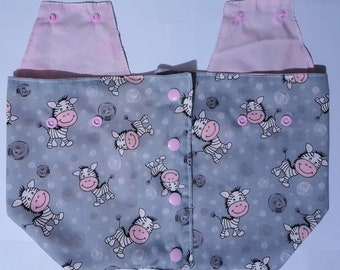 Pink zebra. Catheter belly bag cover (+variations)