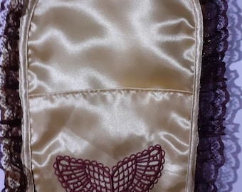 Universal Colostomy bag cover. Fits any type of stoma bag. Diameter cut 4cm-6cm. Satin. Embroidered image or versus.