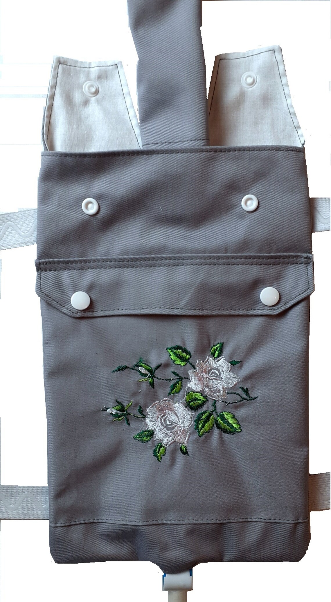Catheter Leg Bag Cover With Embroidery Variations. Grey. Etsy UK