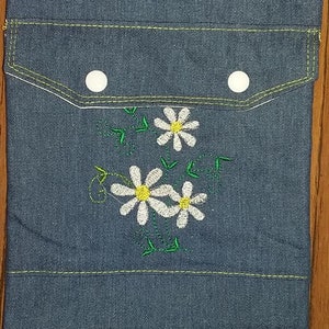 Housse de sac de jambe de cathéter en denim brodé