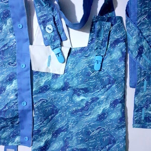 Housse de sac de nuit pour cathéter ou accessoires. Nutex 100 % coton. Au bord de la mer.