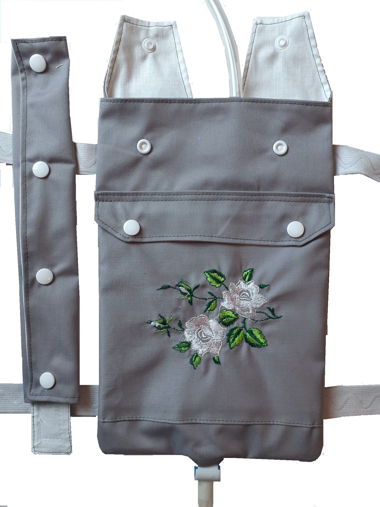Catheter Leg Bag Cover With Embroidery Variations. Grey. Etsy UK