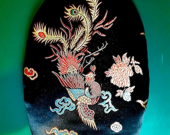 Oriental design. Peacock. Colostomy bag cover.