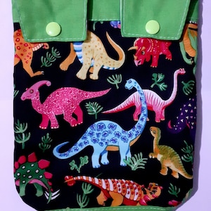 Sac de drainage, housse de sac à chevilles. Motif dinosaures. Nutex. 100 % coton.