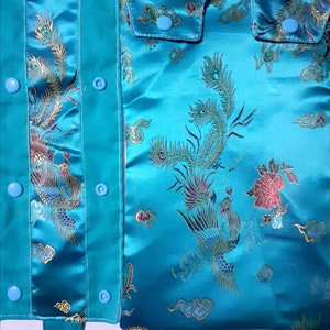 orientale. Satin de Chine. Couvre-sac de jambe pour cathéter + accessoires