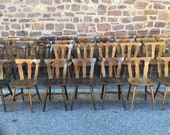 34 bistro chairs 1960 Alsace French wood bistro chairs No bentwood