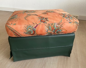 Tabouret Ottoman Palazzo INT Style Baroque | Toile De Jouy Multicolore 76x44x52cm