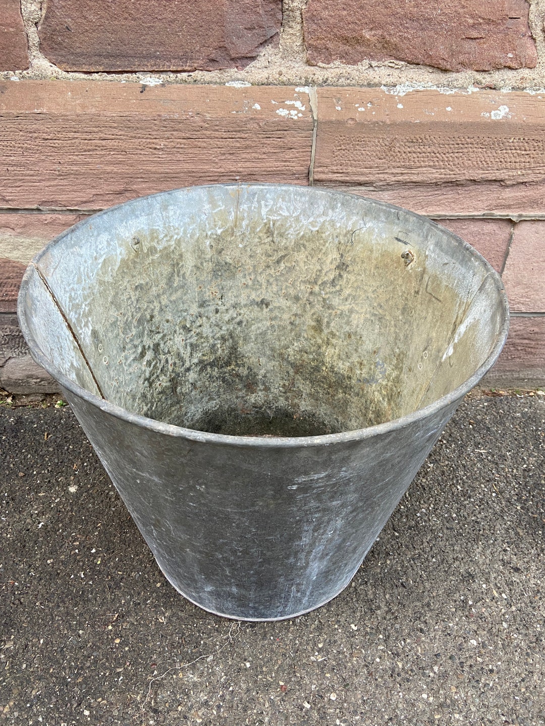 Lessieveuse Bucket Ref 678 Zinc round Basin Tub Bucket bassine lessiveuse Galvanisée ronde ...