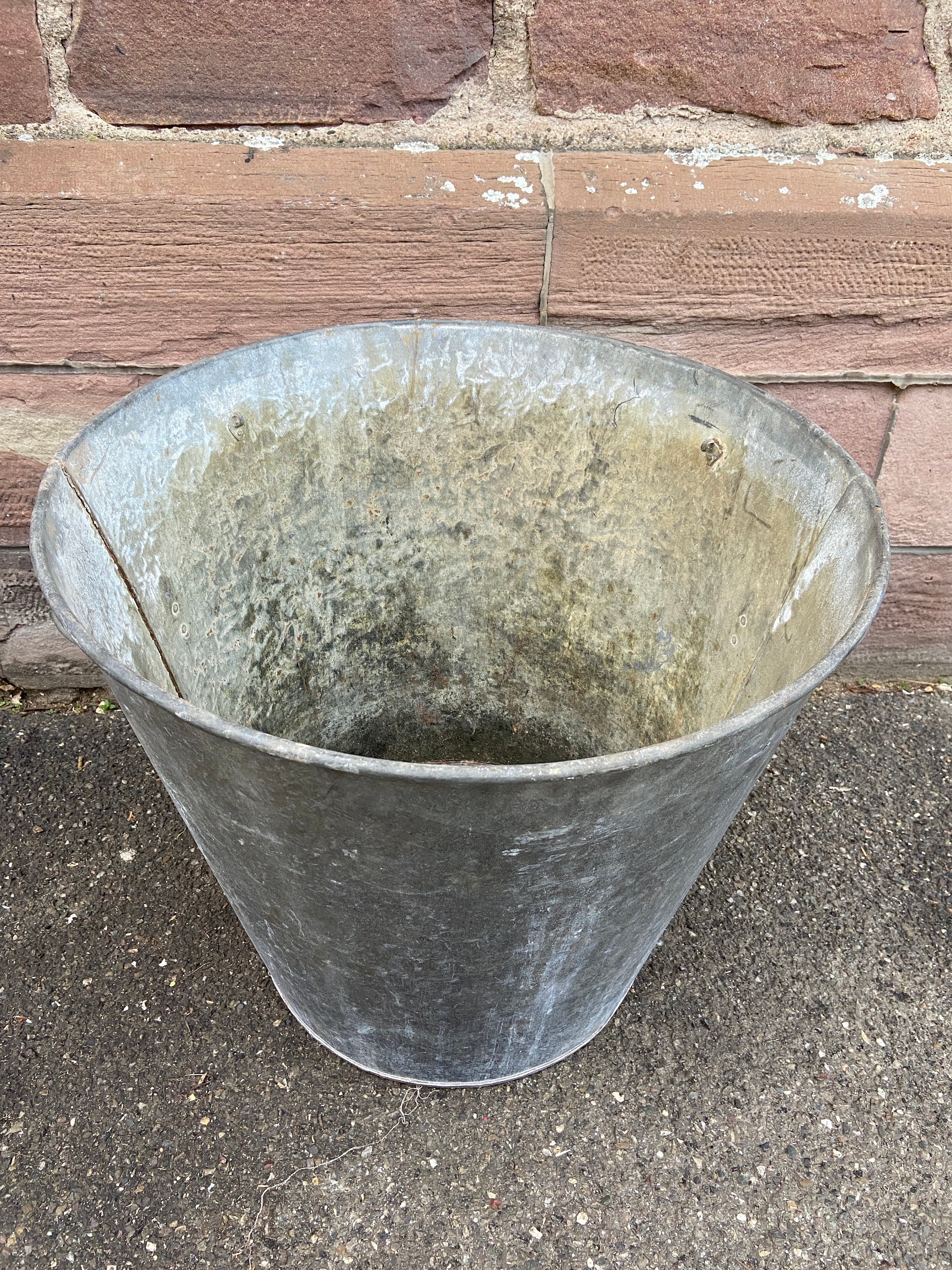 Ref 678 Zinc Round Basin Tub Bucket Bassine Lessiveuse Galvanisée Ronde