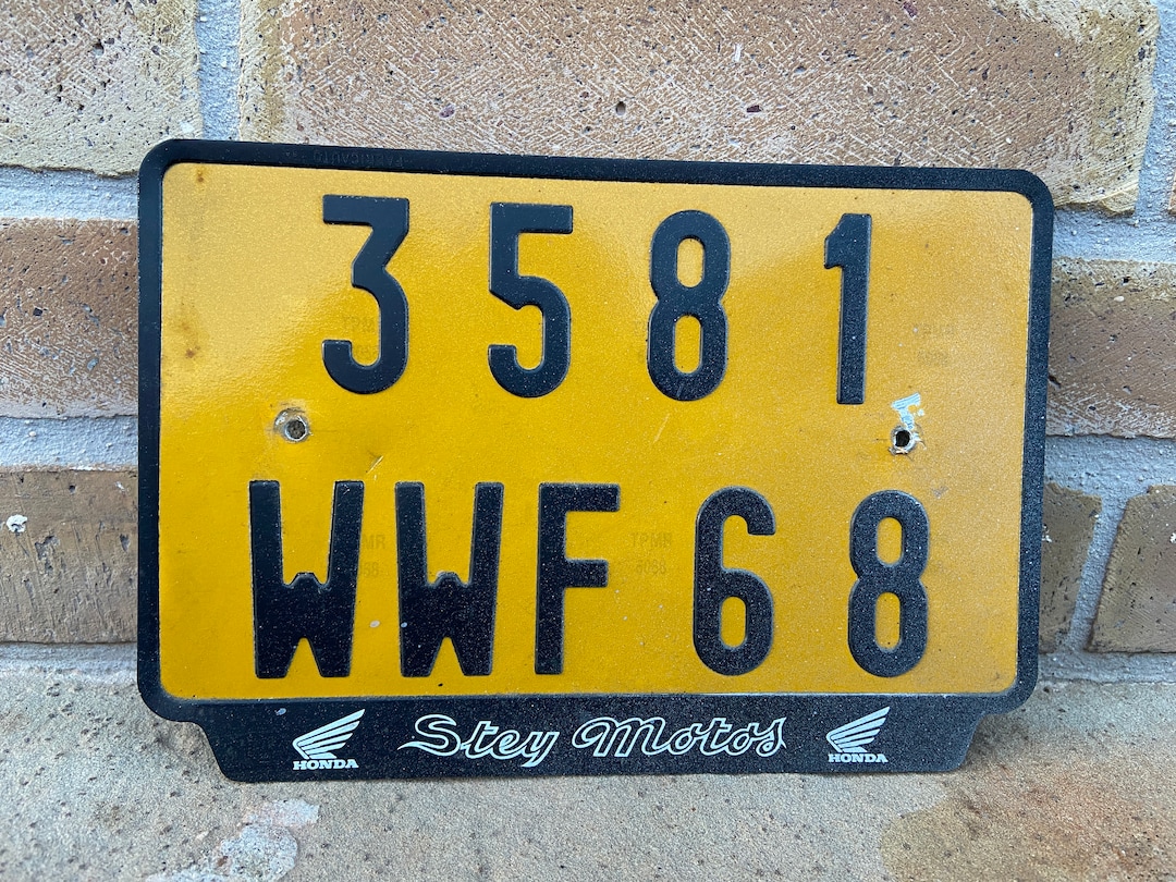 Vintage Motorcycle License Plates 1980s Old Sign French Sign Etsy