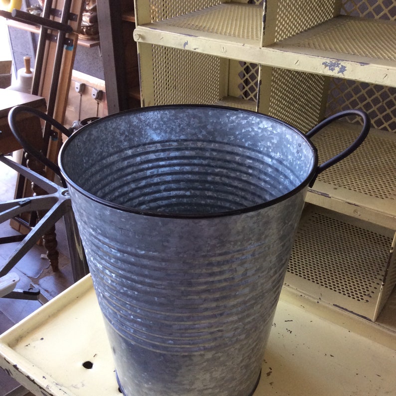 Bucket Zinc round Tub buckets Galvanized basin garden bucket Etsy