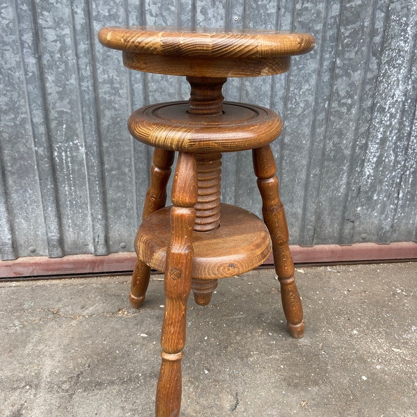 French adjustable Piano stool chair tabouret 1950s tabouret d'architecte ou d'horloger