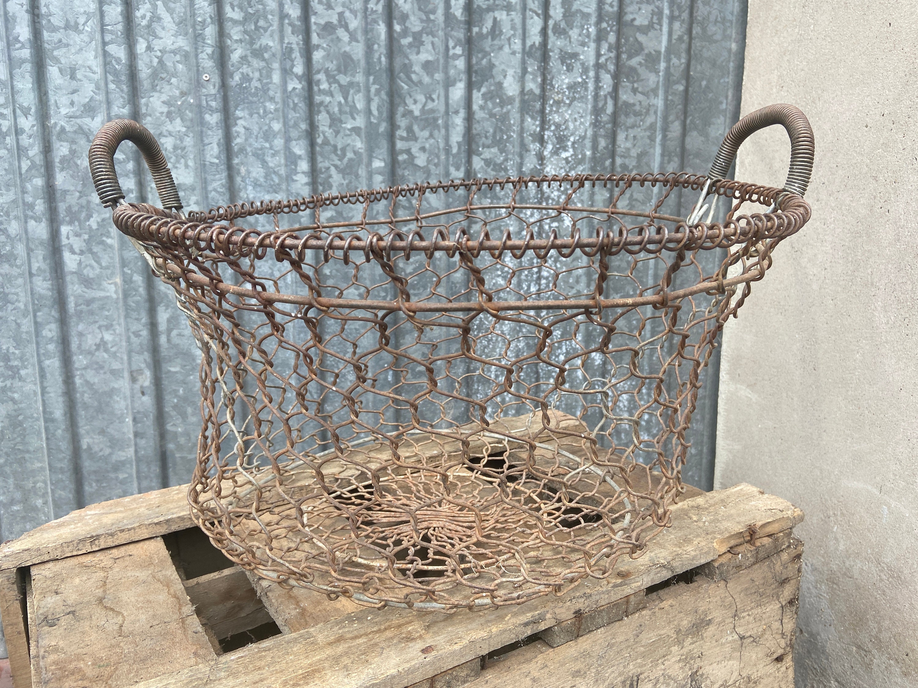 Panier Pomme Terre Patate Vintage Metal Wire French Potatos Basket