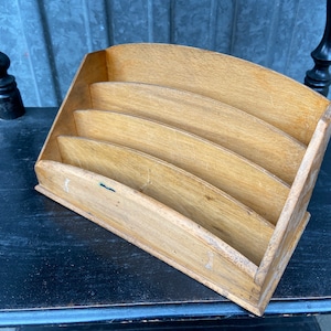 Vintage francese legno scrivania cassetta delle lettere antica porta lettere legno ufficio 1950 Art Deco