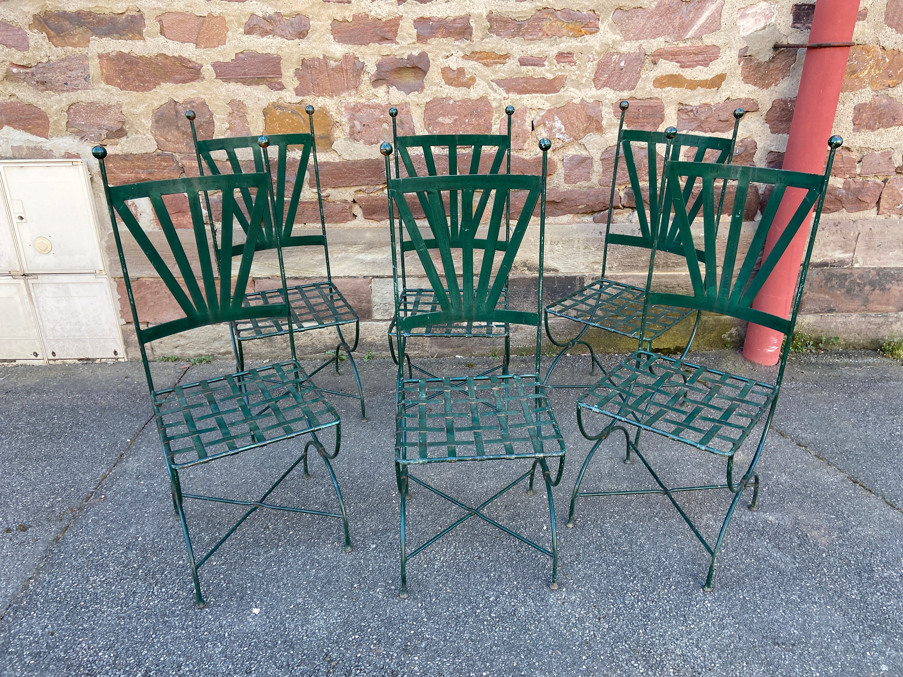 6 Chaises Jardin Fer Forgé French Bistrot Chairs Paris Terrasse 1980S