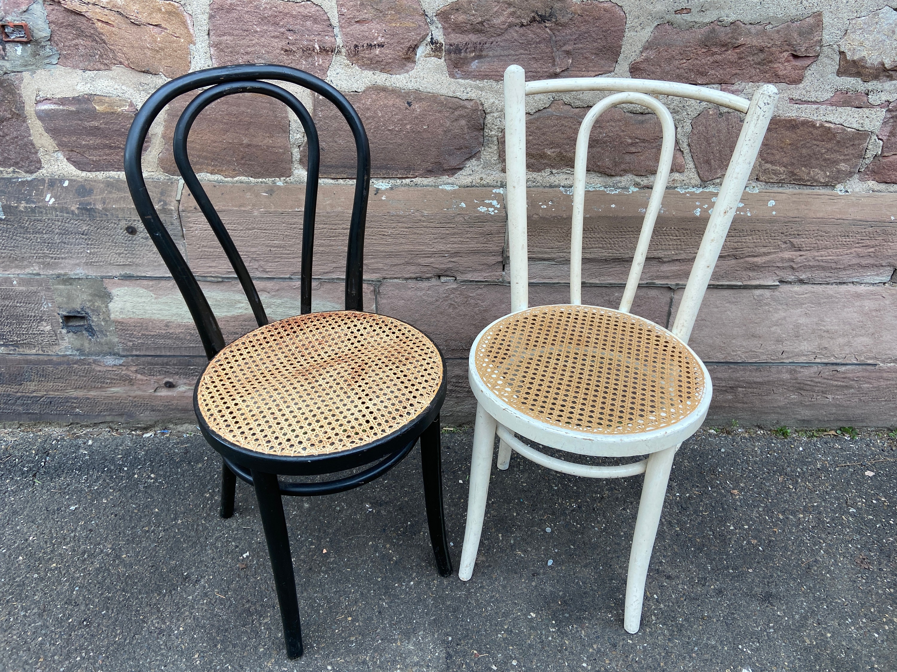 Ref 214 Duo de Chaises Viennoise Thonet Bois Courbé Bistrot Brasserie Bentwood Chair Shabby Chic Bau