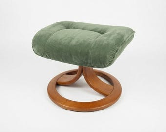 Pouf in pelle vintage Stressless, poggiapiedi retrò in stile Ekornes