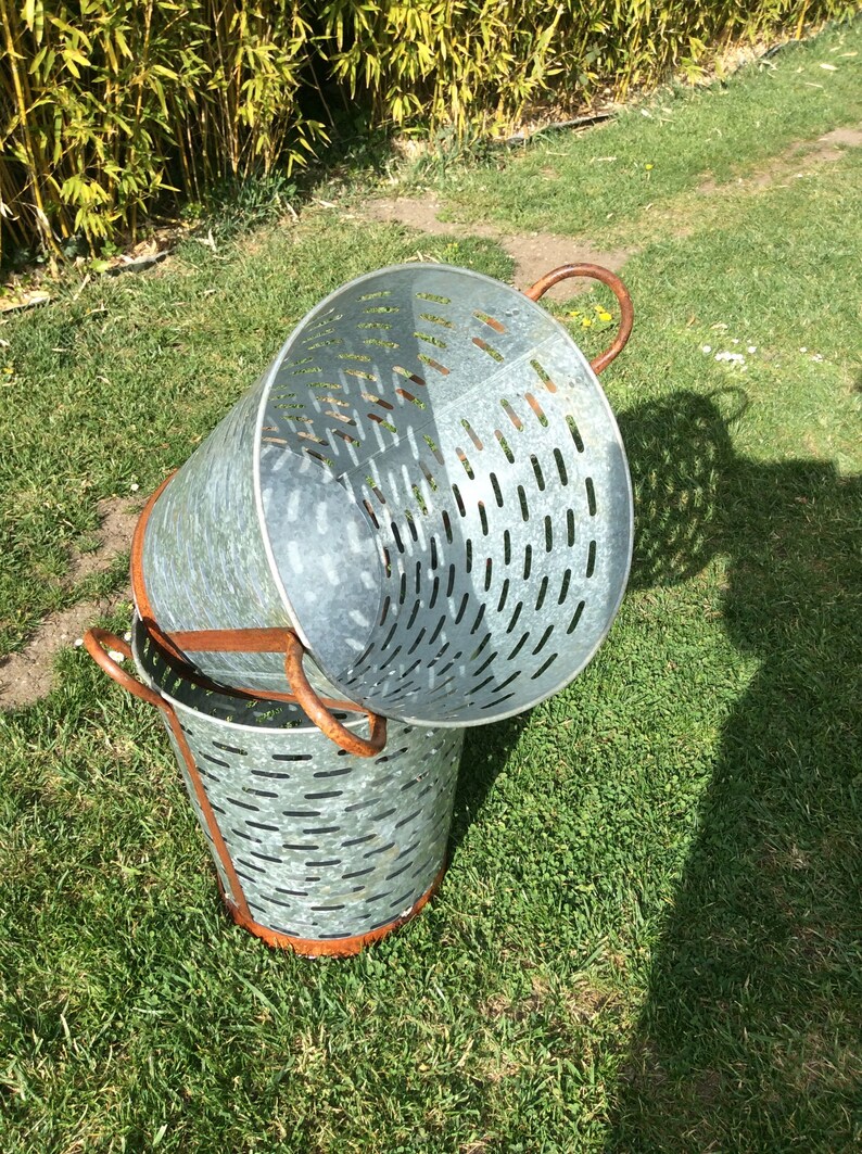 Rustic Olive bucket/basketball. Decor Farmhouse storage Etsy