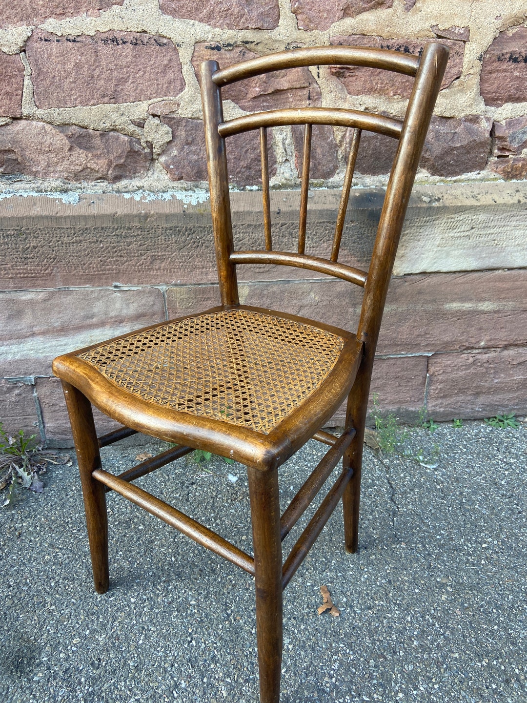Vintage Bedroom Chair Curved Wood 1920s French Style Flesh Etsy