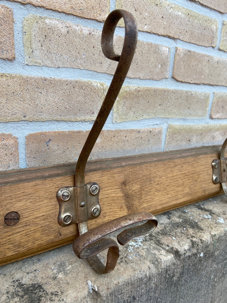 Vintage Wall Coat Rack Midcentury Hooks 1960s French Etsy
