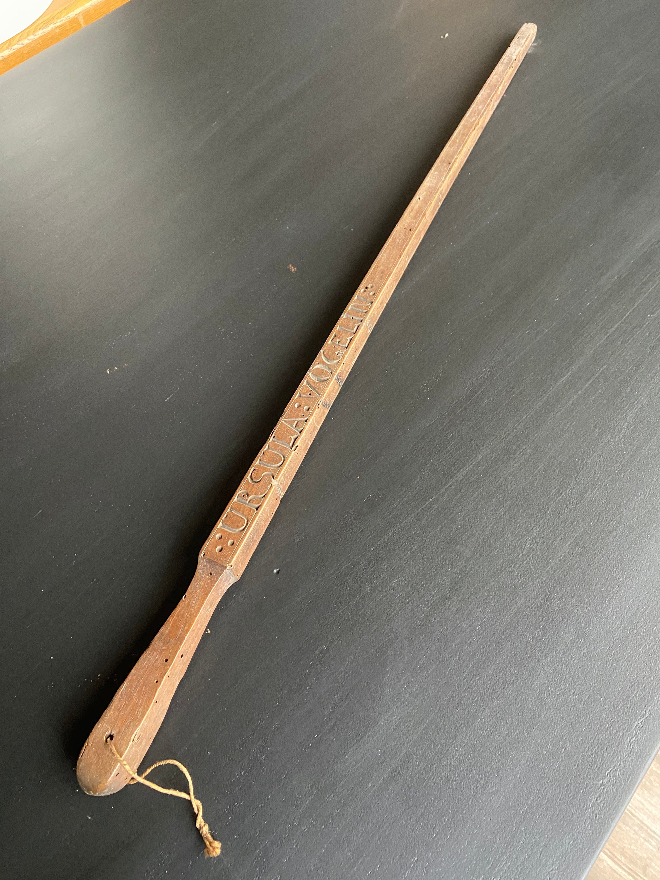 Rare Aune de Mariage French Alsace Antique 1830 Traditionnal Measuring Stick For Fabric Art Populair