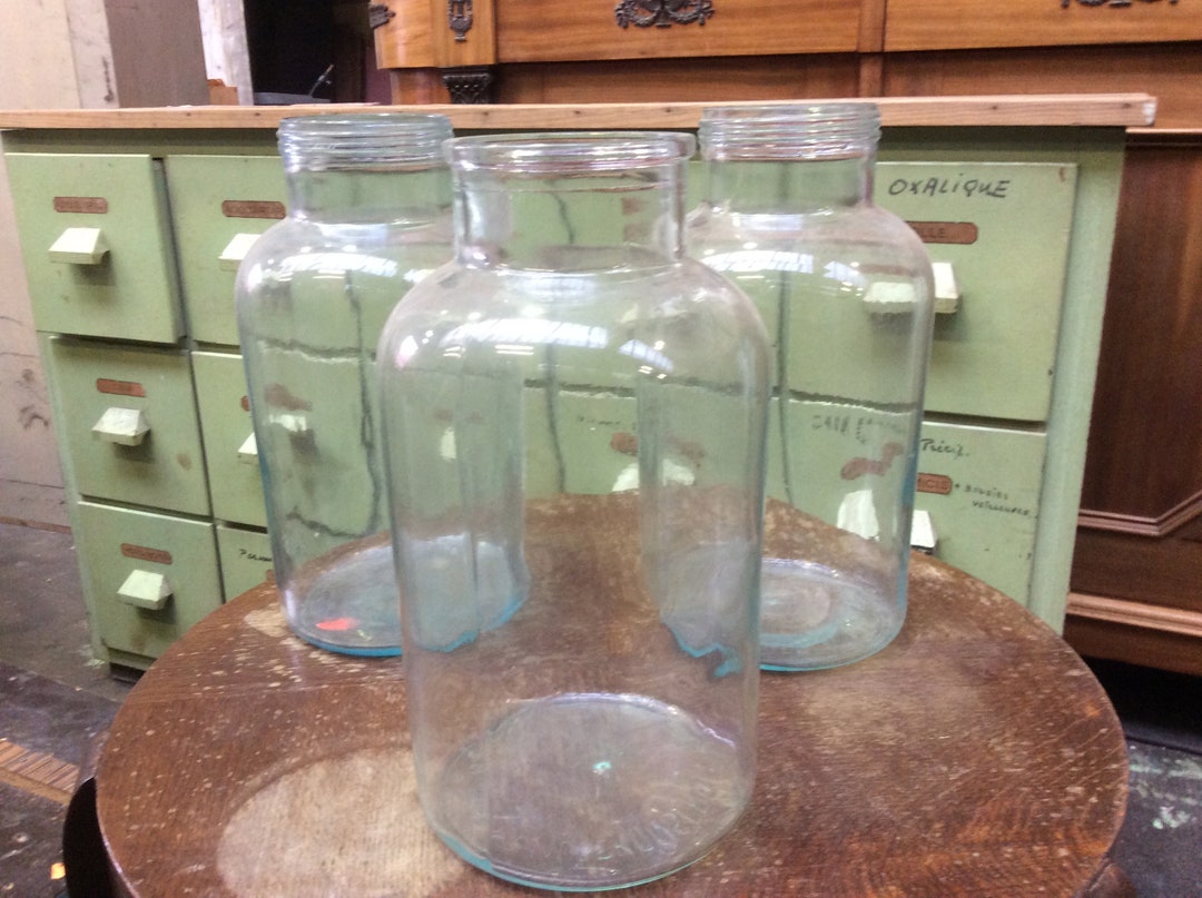 Large Vintage Glass Store Glass Pot 1960 Etsy