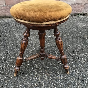 Tabouret de piano ancien, hauteur réglable, vers 1900 En