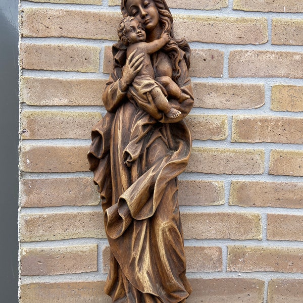 belle statue française Religieuse vierge à l’enfant