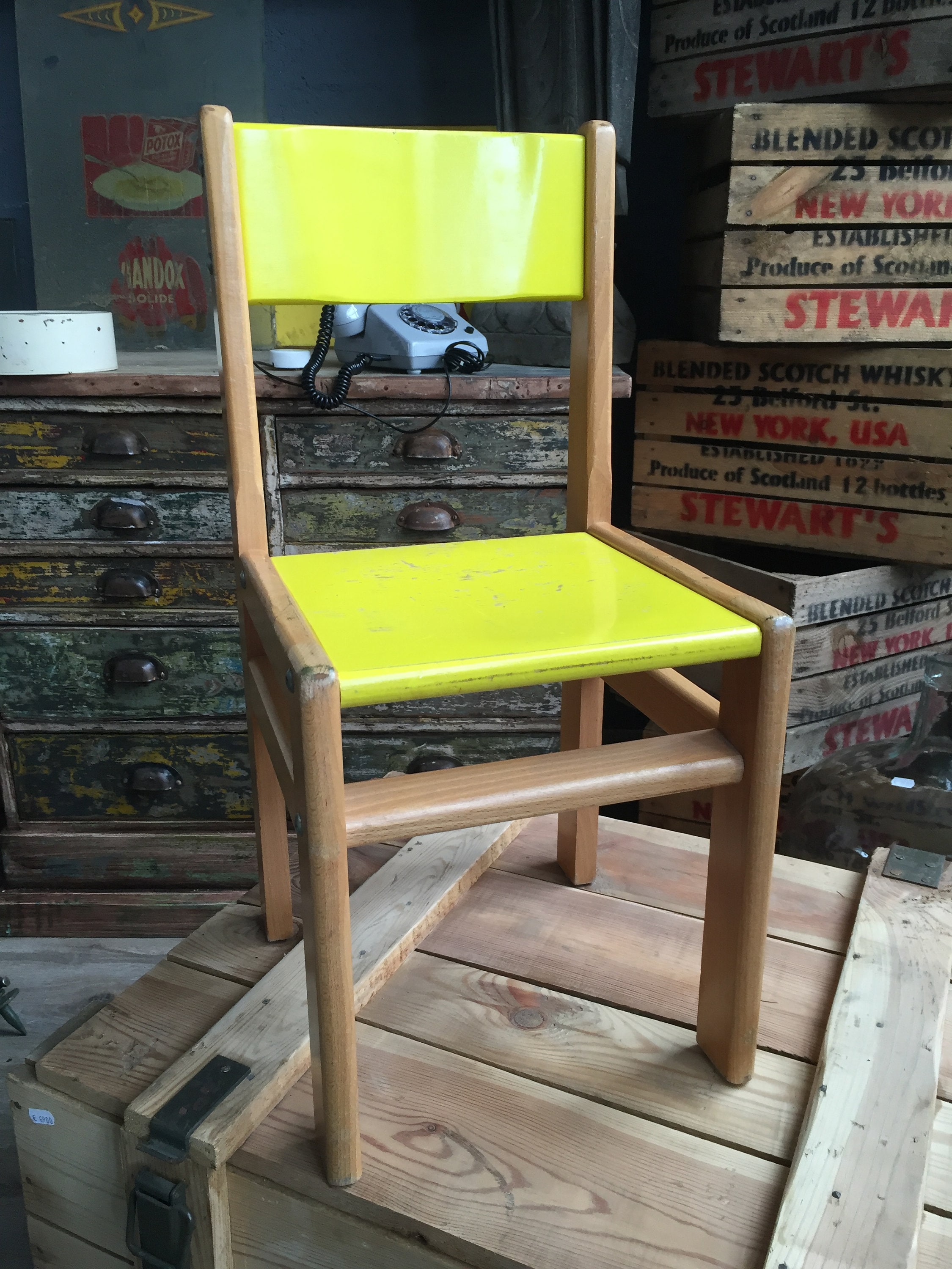 Chaise Enfant Ecole Vintage Bois French Baby School Chair