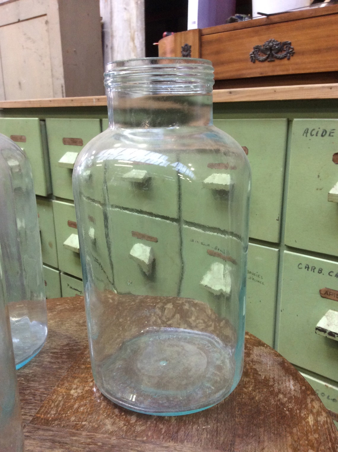 Large Vintage Glass Store Glass Pot 1960 Etsy