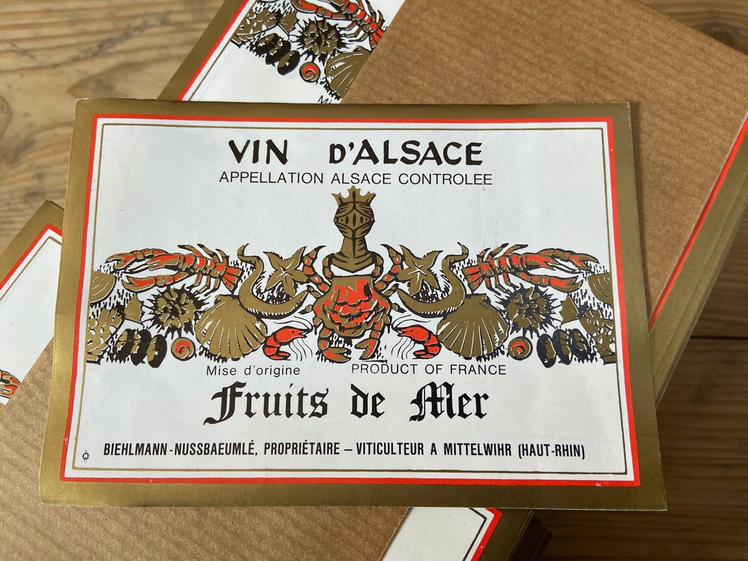 Lot of 2000 Vintage Wine Bottle Labels Alsace French Wine Bottle Labels
