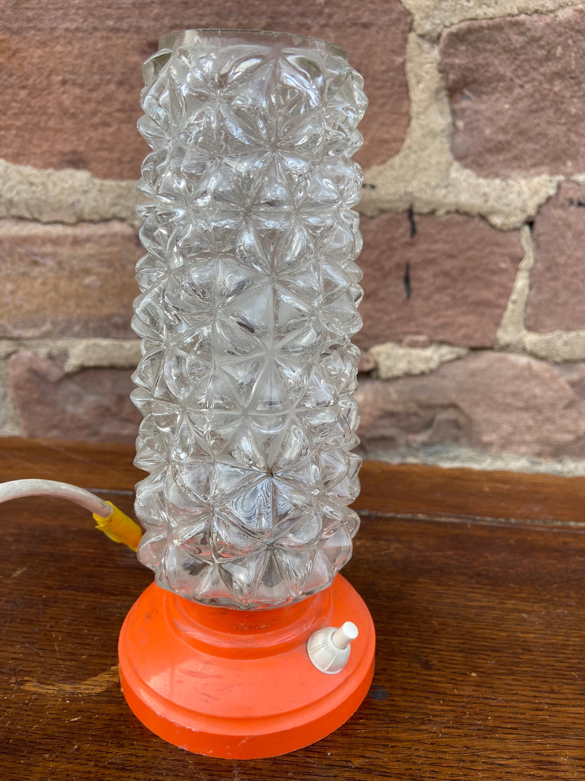 Lampe Vintage de Chevet à Poser 1970 Orange Design 70 French Light