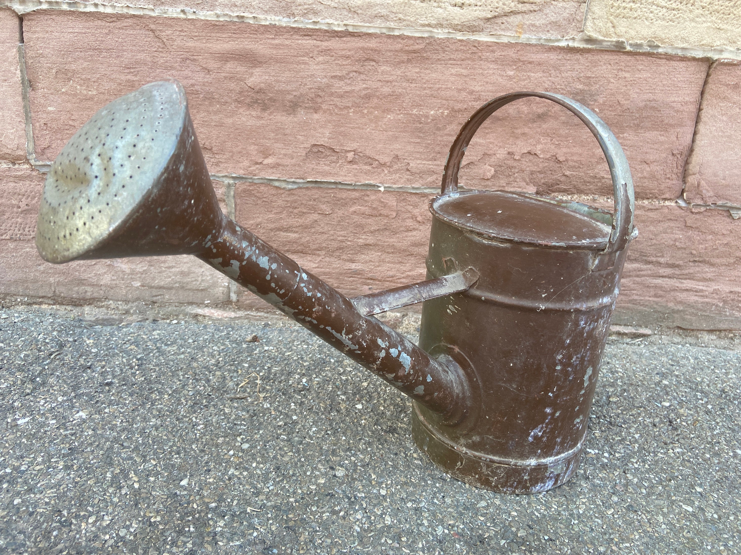 Vintage French Galvanized Watering Can 4 Liter Arrosoir
