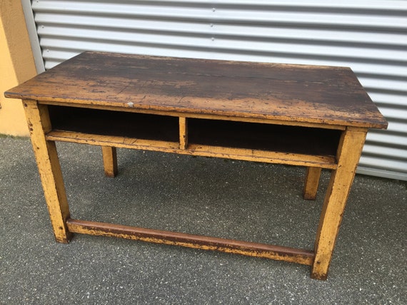 Desk Decolier Vintage Wooden 1930 S School Desk Etsy