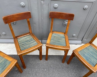 4 chaises bistrot 1950 design brutaliste bois pierre chapo maison Regain
