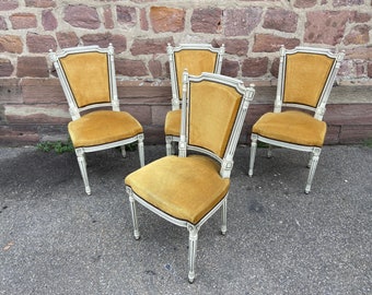 Set of 4 French chairs Louis XVI style vintage 1950 rococo Provence SHABBY CHIC