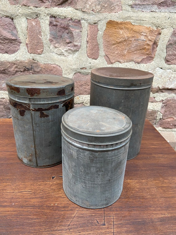 set de 3 boites Publicitaire ancienne vintage confiserie chocolat POULAIN Bonbons Loriot french toleware ad tin kitchen deco 1930