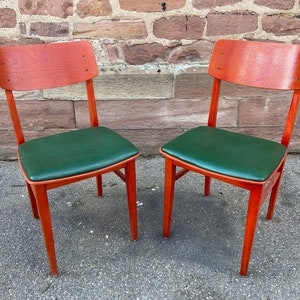 pair of vintage chairs of Restaurant bistro skai imitation French leather bistro chair vintage No tunaet tuna bentwood 1960 design