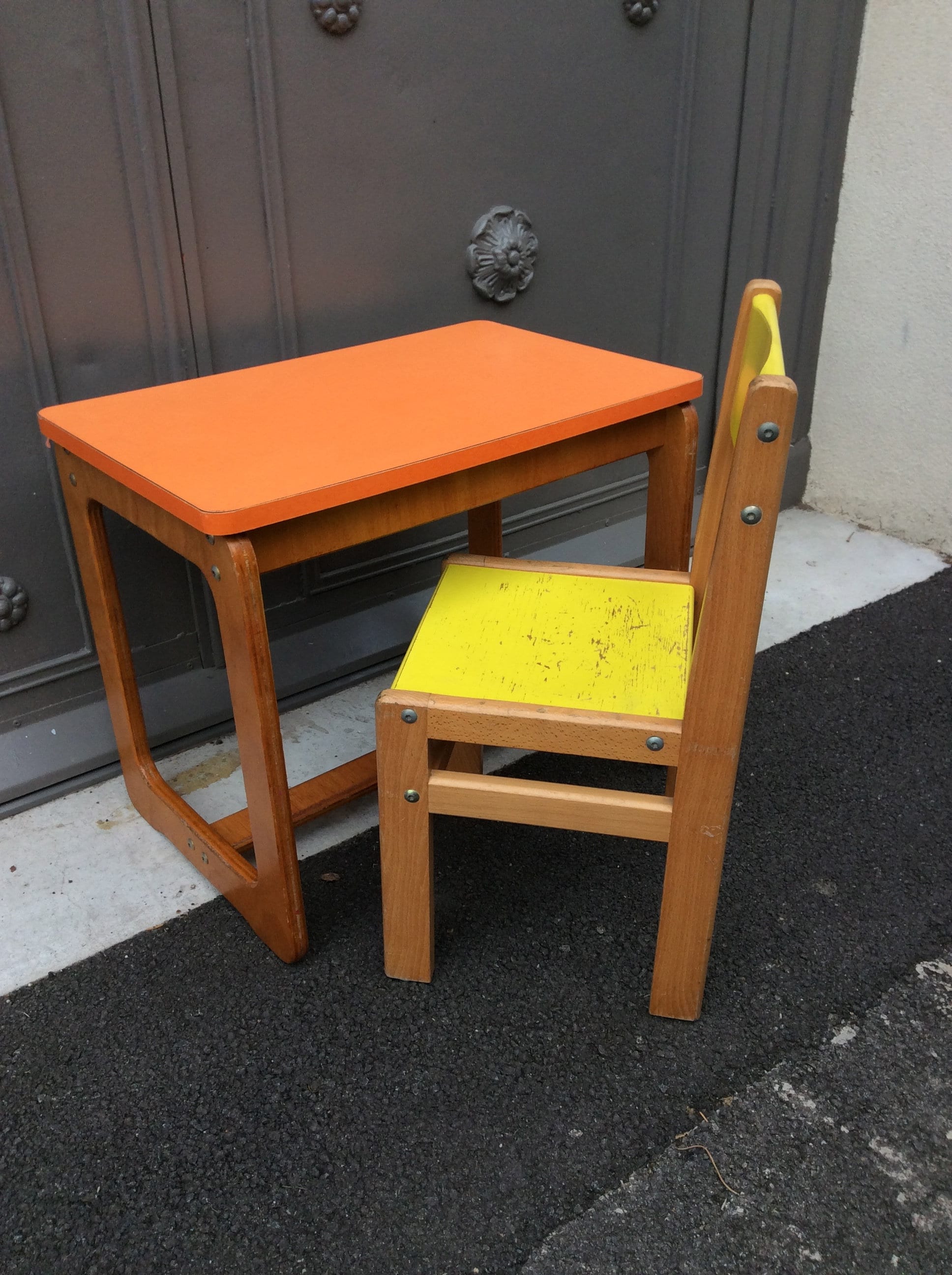 Bureau & Chaise Enfant École Baby Desk Chair Inspiration Prouvé 70S
