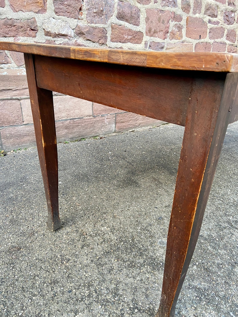 Bistro coffee table Brasserie vintage 1950 Beech and fir Colmar beer Farm brewer image 2