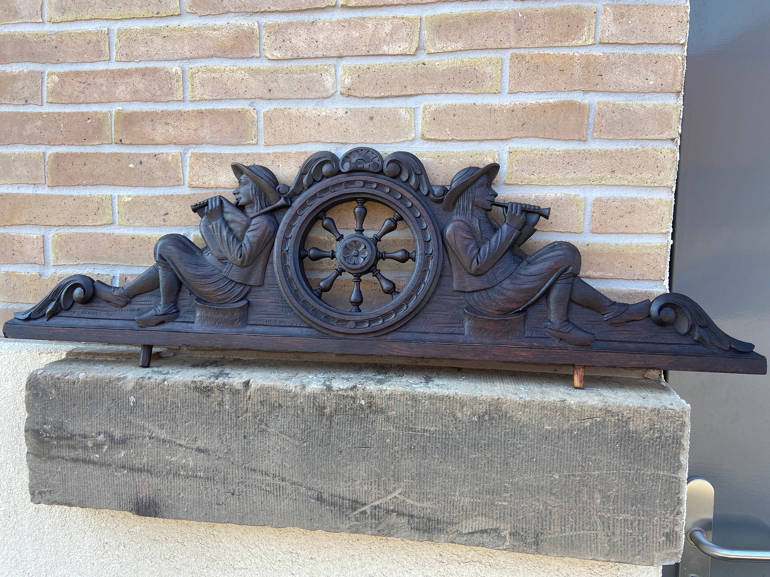 Decorative Antique Breton Brittany Victorian Ornate French Country 1900S Pediment