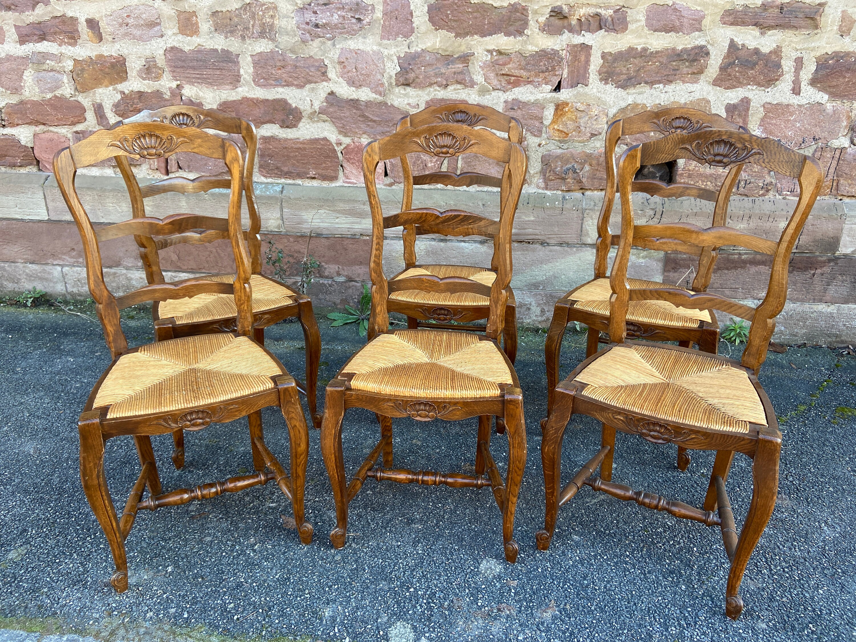Set de 6 Chaises Françaises Style Louis Xv Vintage 1950 Rococo Provence