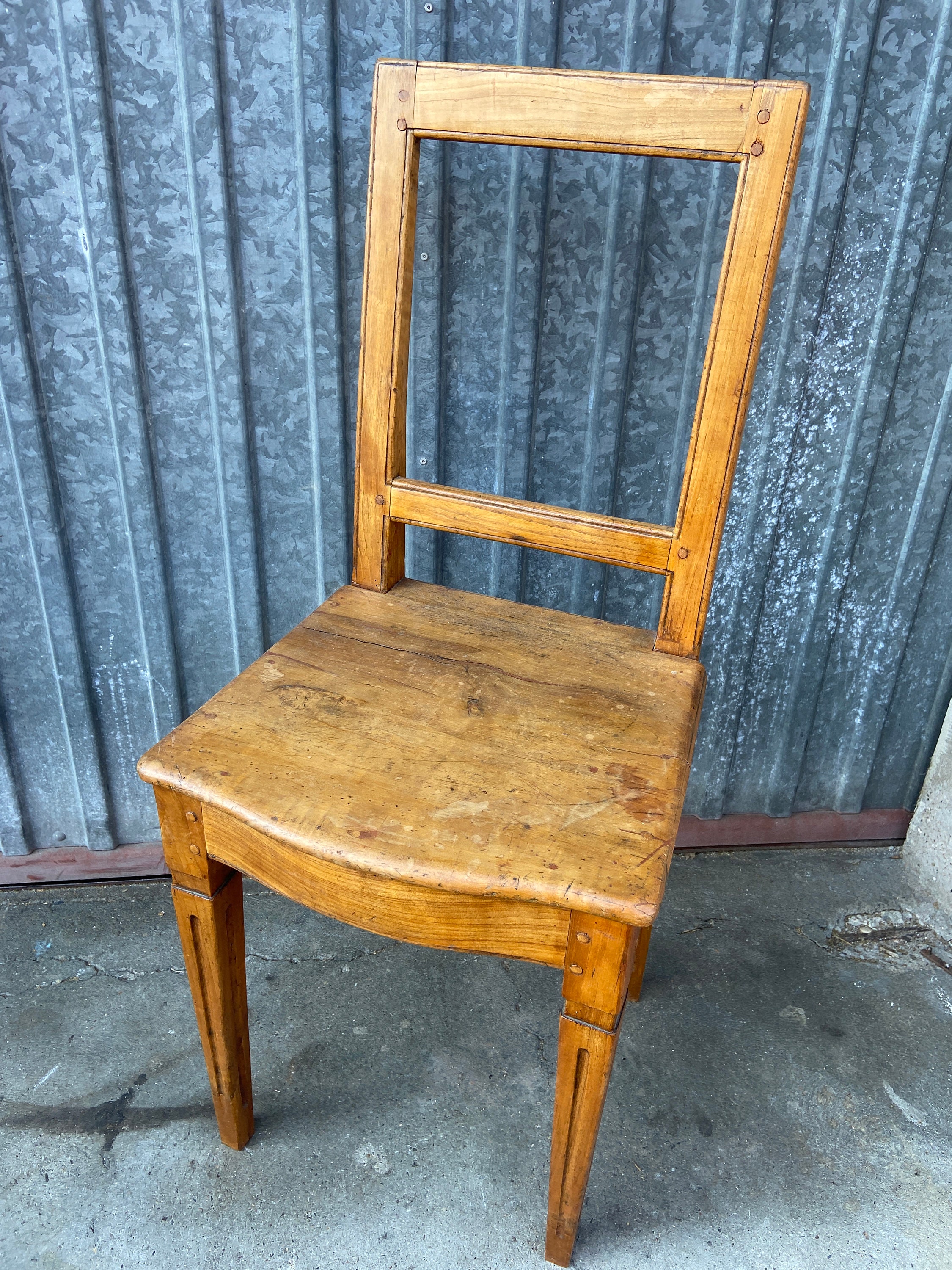 Chaise Paysanne Alsacienne 18Ème Vintage d'époque Directoire Napoleon No Bentwood Thonet Vers 1790-1