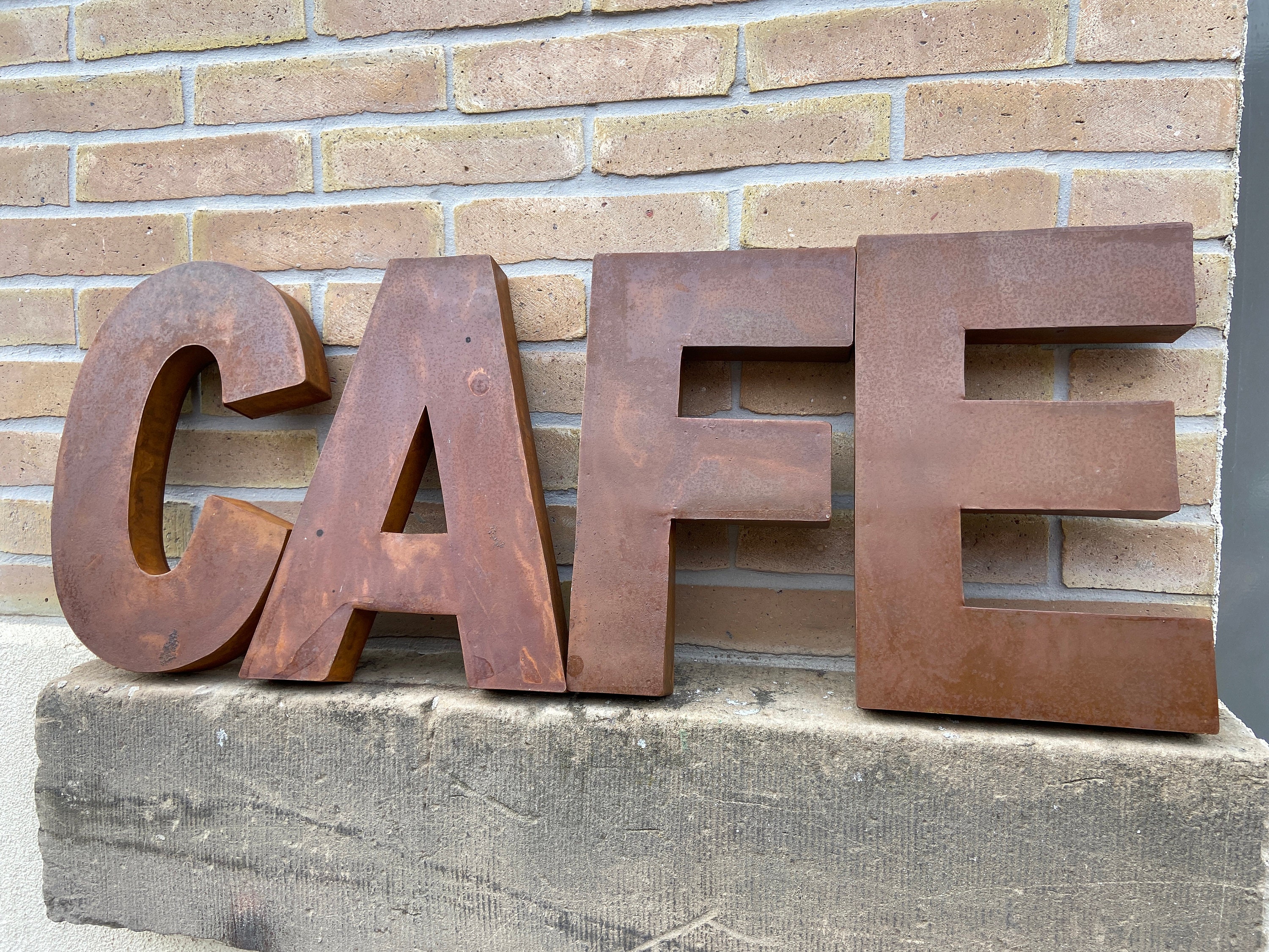 Enseigne Cafe en Lettres Métalliques Vintage French Pub Bar Métal Letters Bistrot Sign